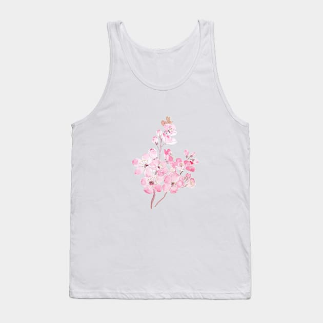 cherry blossom ink and watercolor 2 Tank Top by colorandcolor